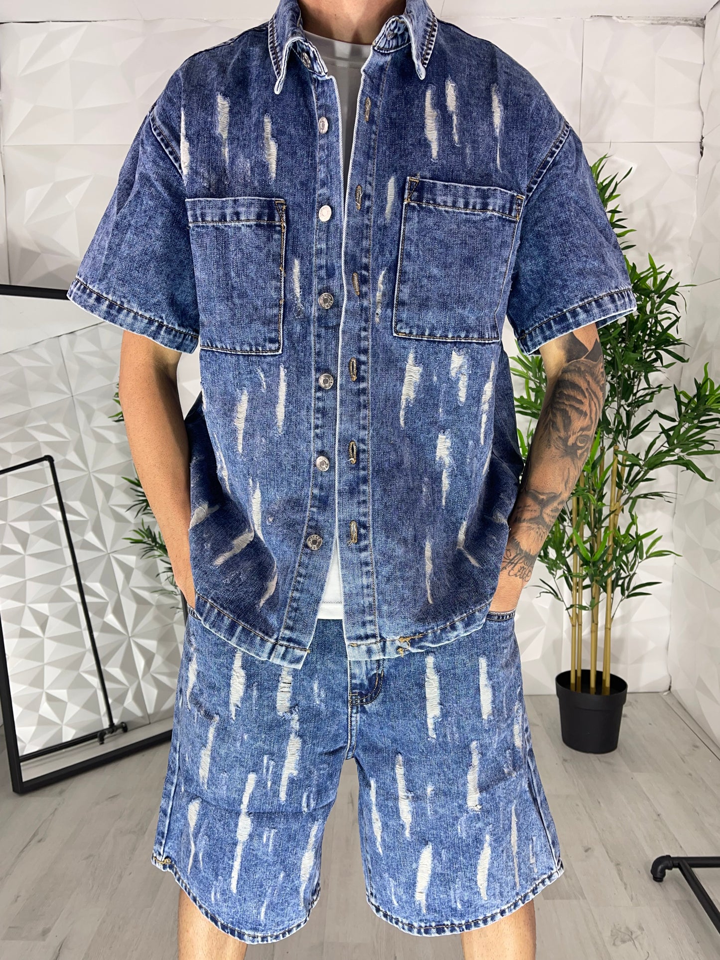 Completo jeans blu