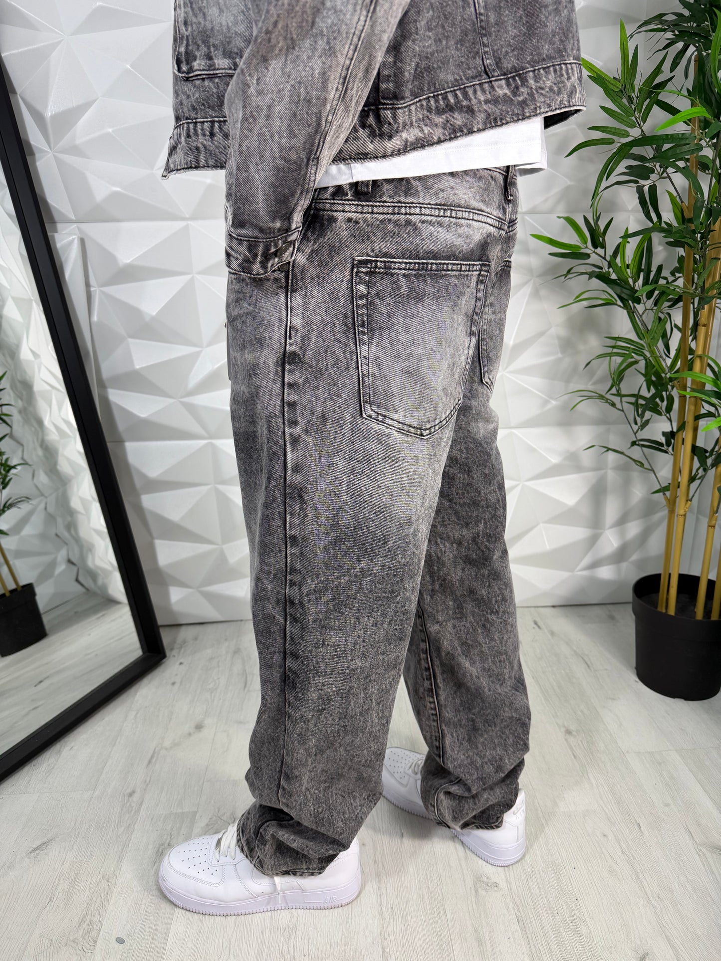 Completo in denim grigio