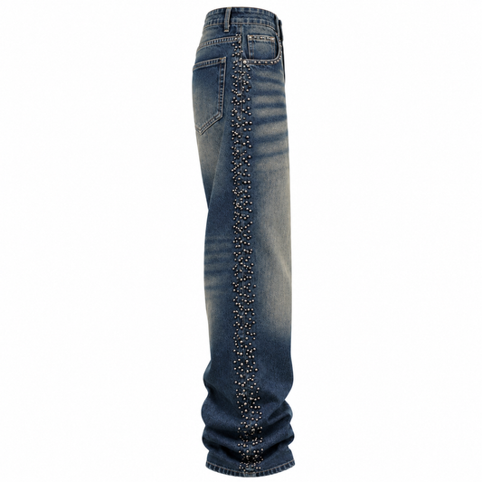 JEANS BORCHIE BLU