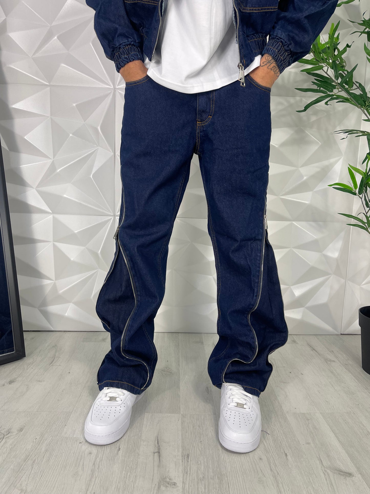 Completo jeans a cerniera