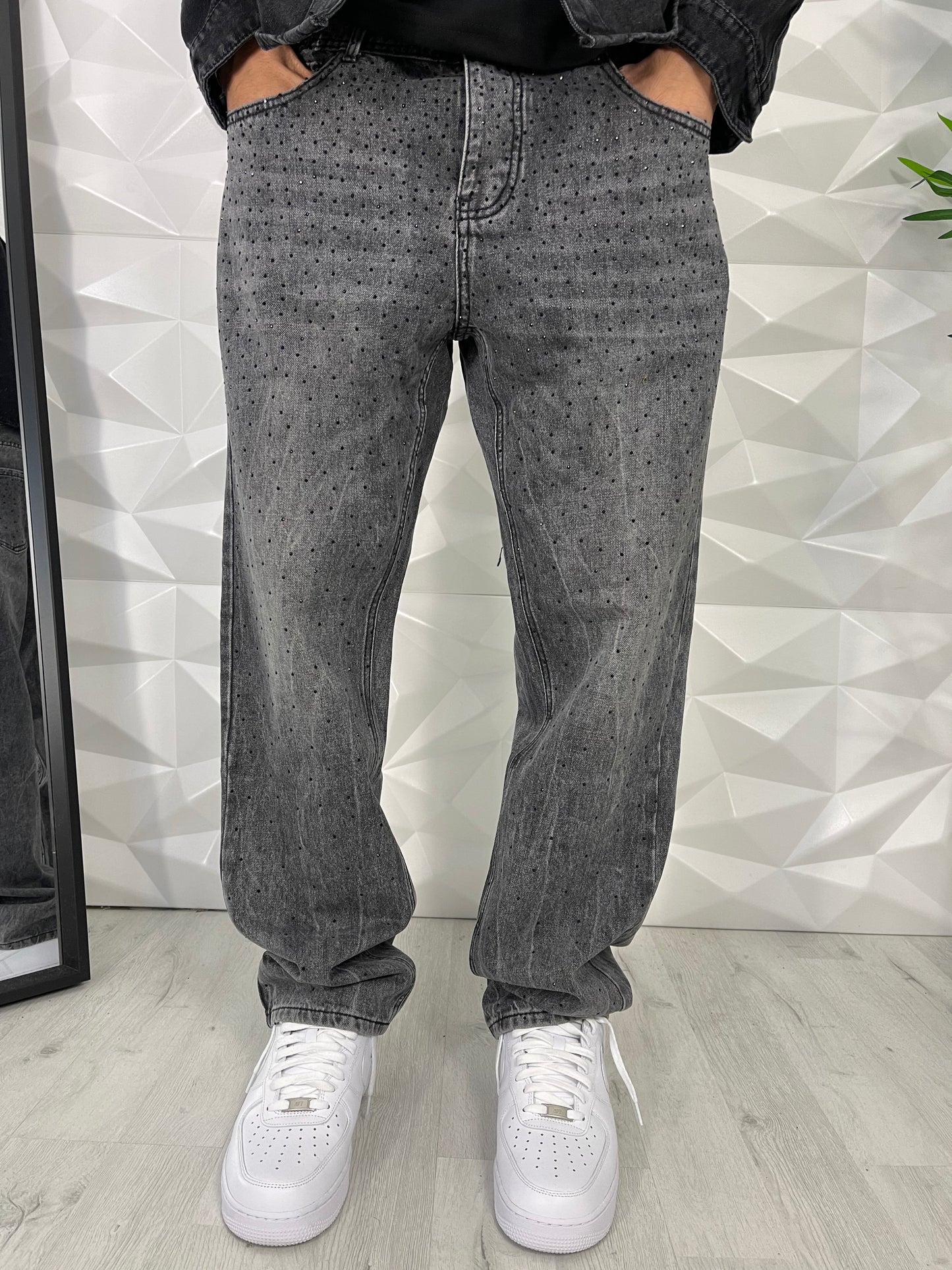 Coordinato grigio diamantato