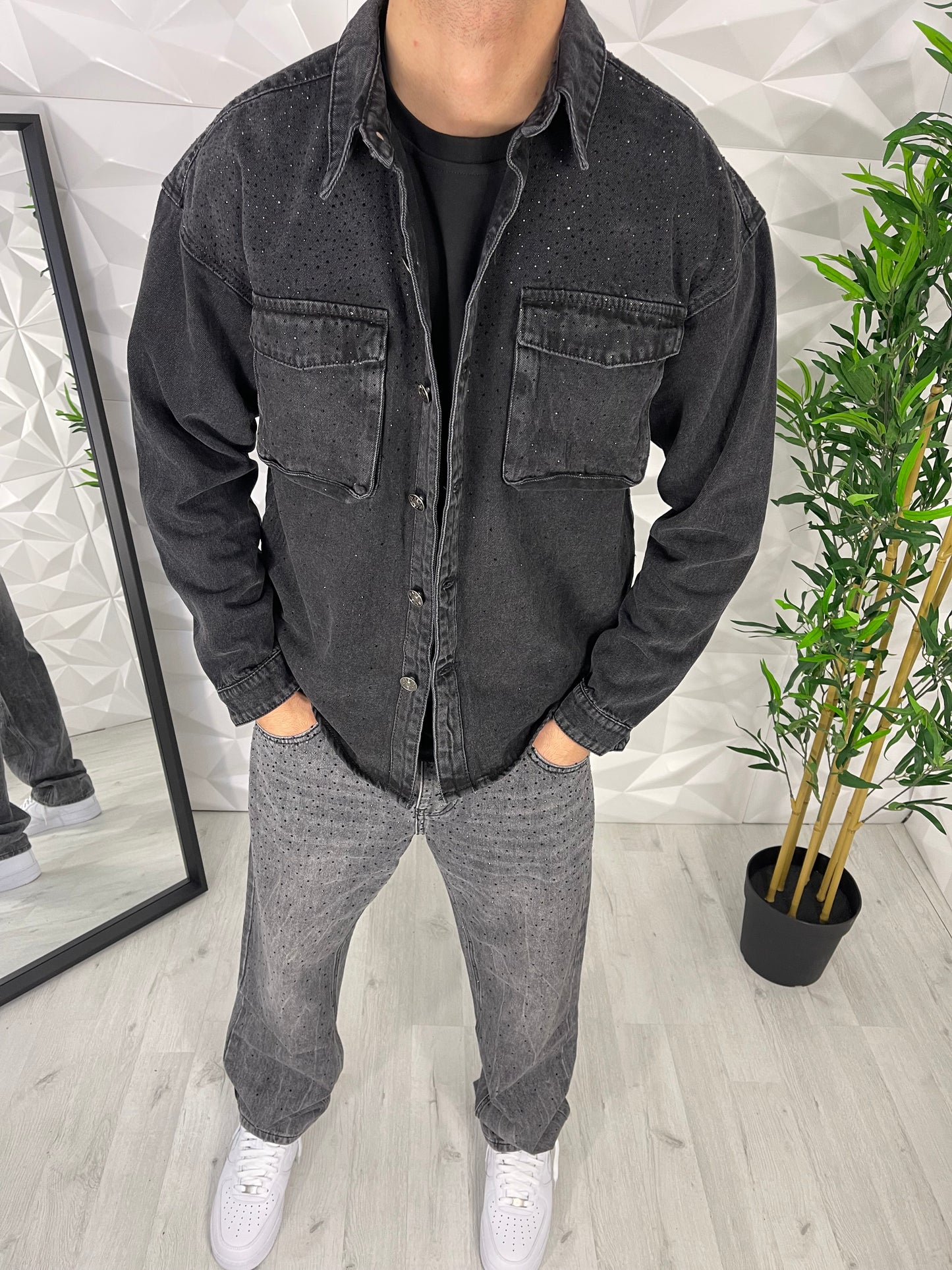 Coordinato grigio diamantato