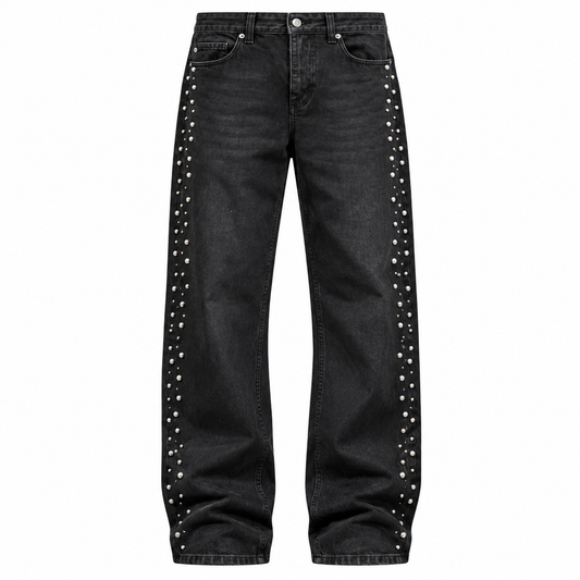 JEANS NERO CON STRASS
