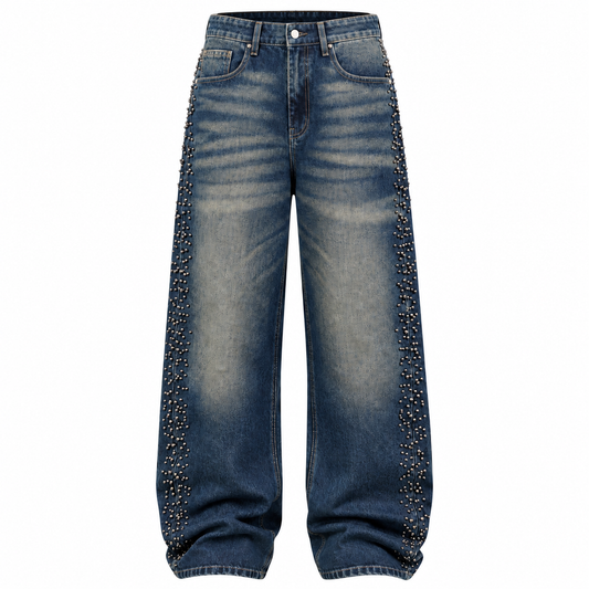 JEANS BORCHIE BLU