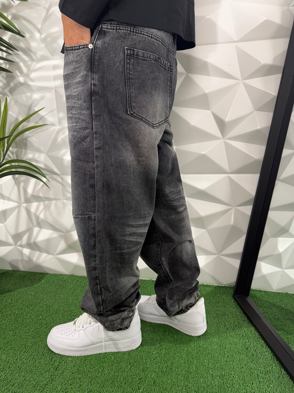 JEANS BAGGY GRIGIO