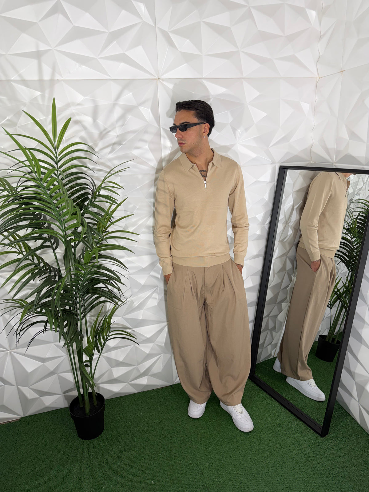 POLO ZIP BEIGE
