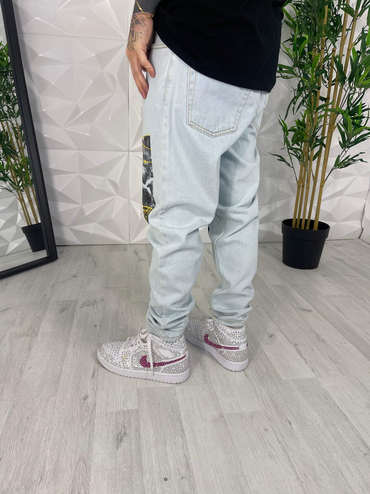 Jeans con stampa