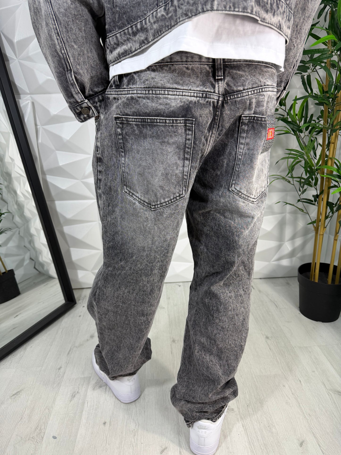 Completo in denim grigio