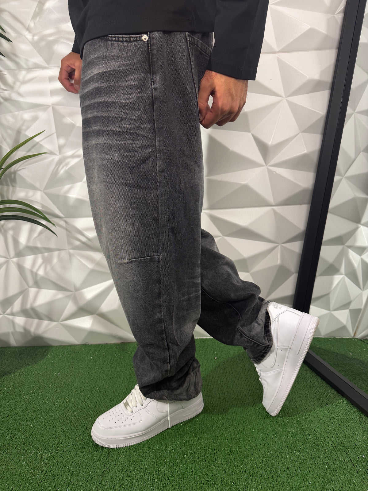 JEANS BAGGY GRIGIO