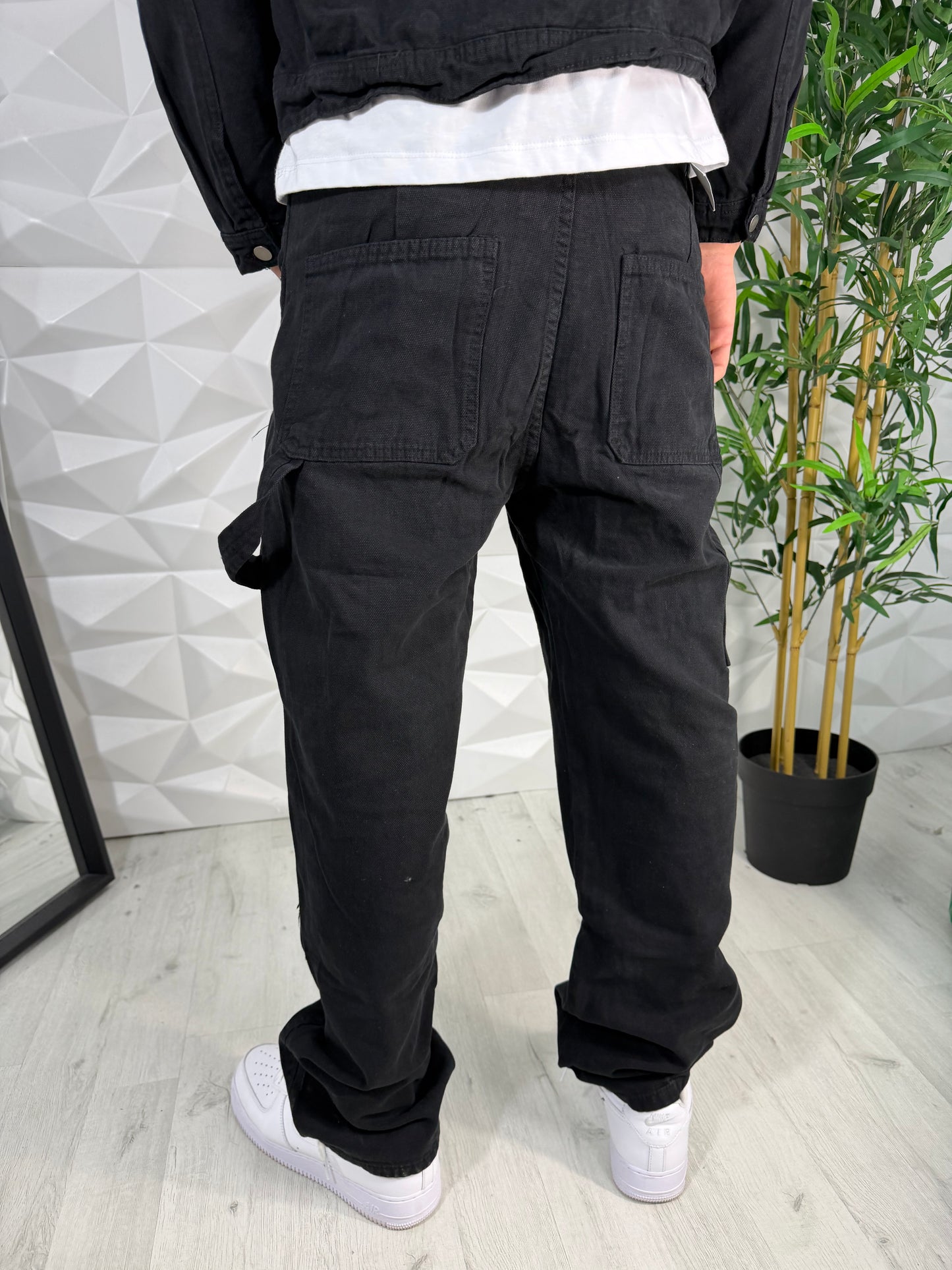 Completo in jeans black