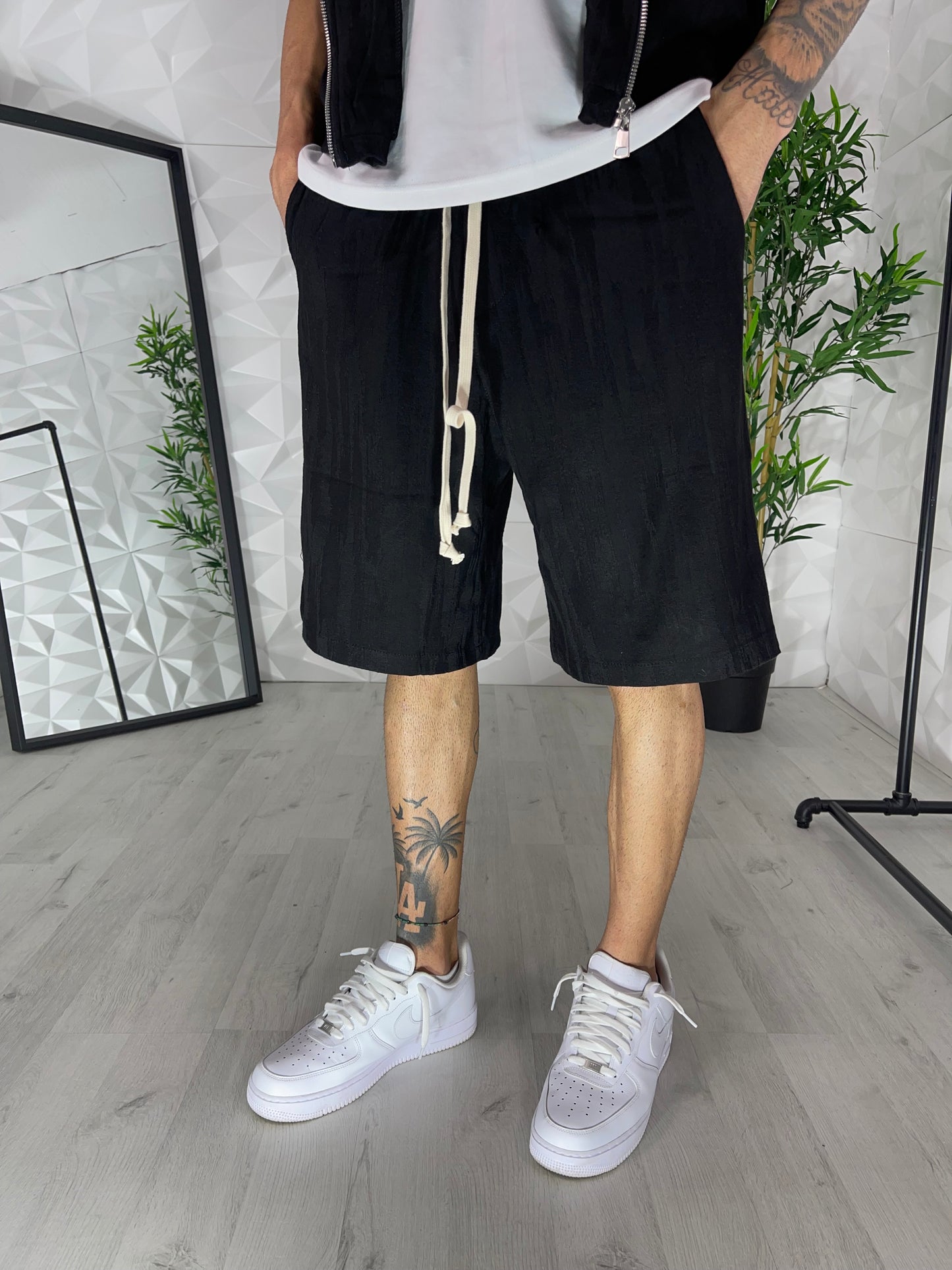 Coordinato zebrato nero