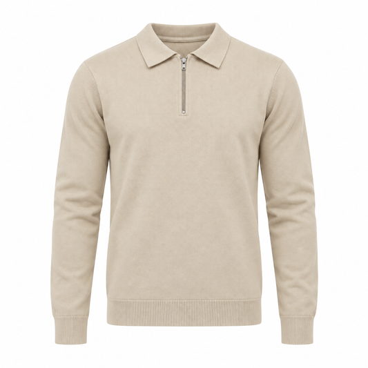 POLO ZIP BEIGE