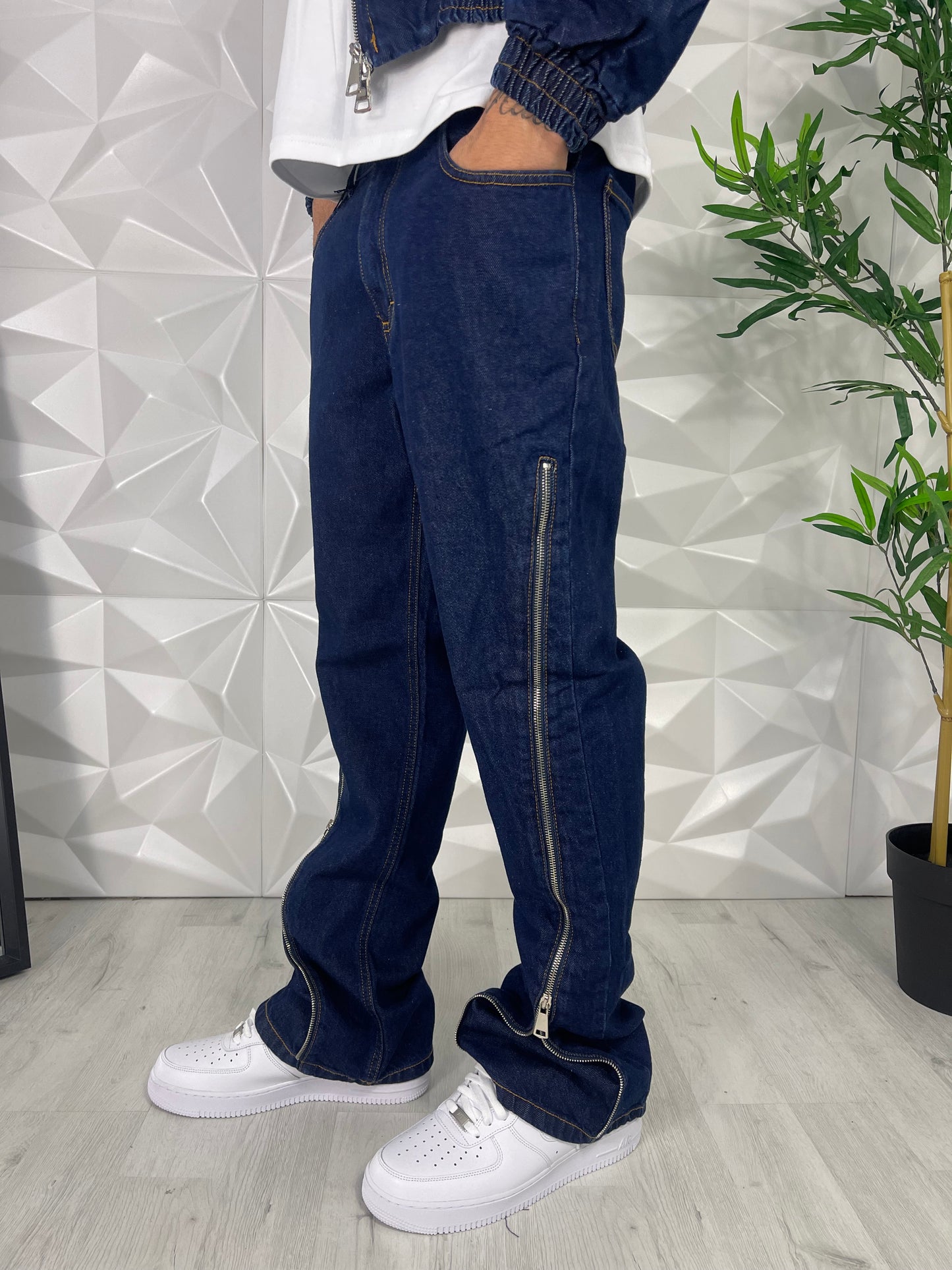 Completo jeans a cerniera